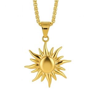 18k Gold Plated Sun Pendant Necklace | Radiant Celestial Jewelry